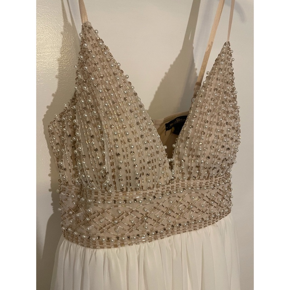 Say yes to the prom white gold dress